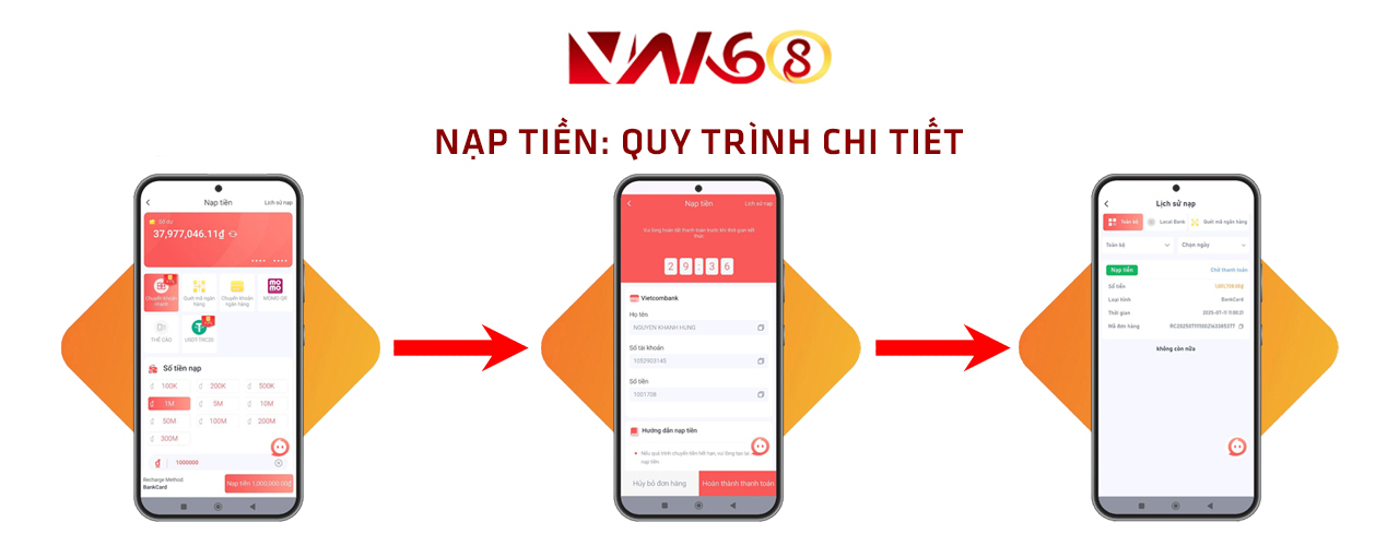 Hướng dẫn nạp tiền vào tài khoản