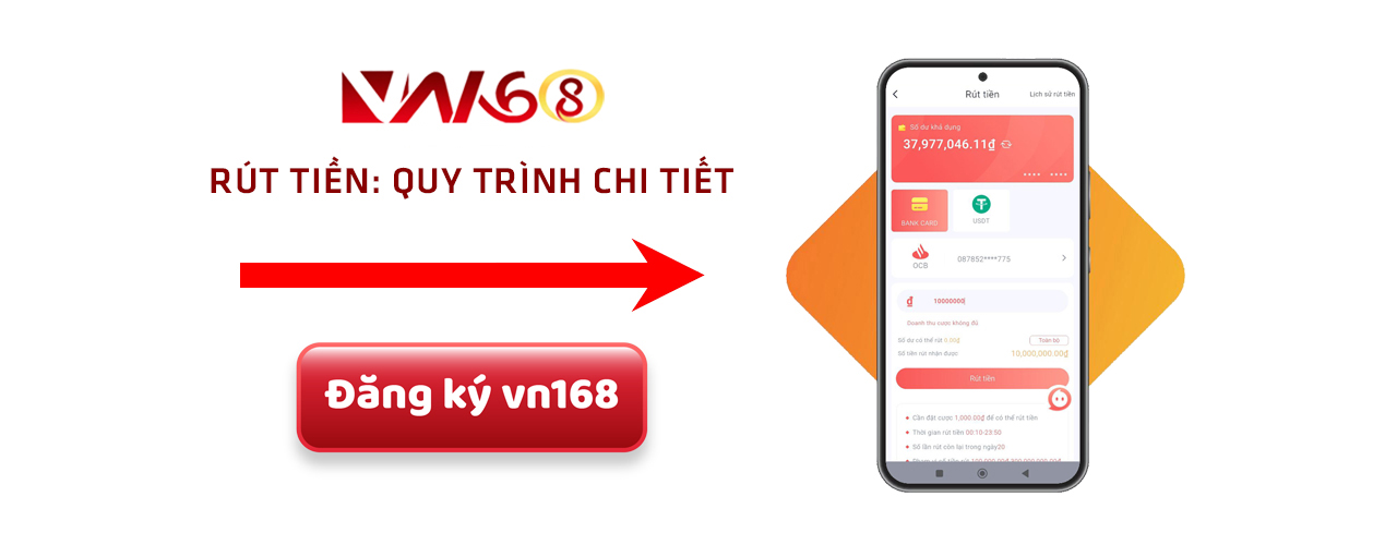 Quy trình rút tiền tại VN168